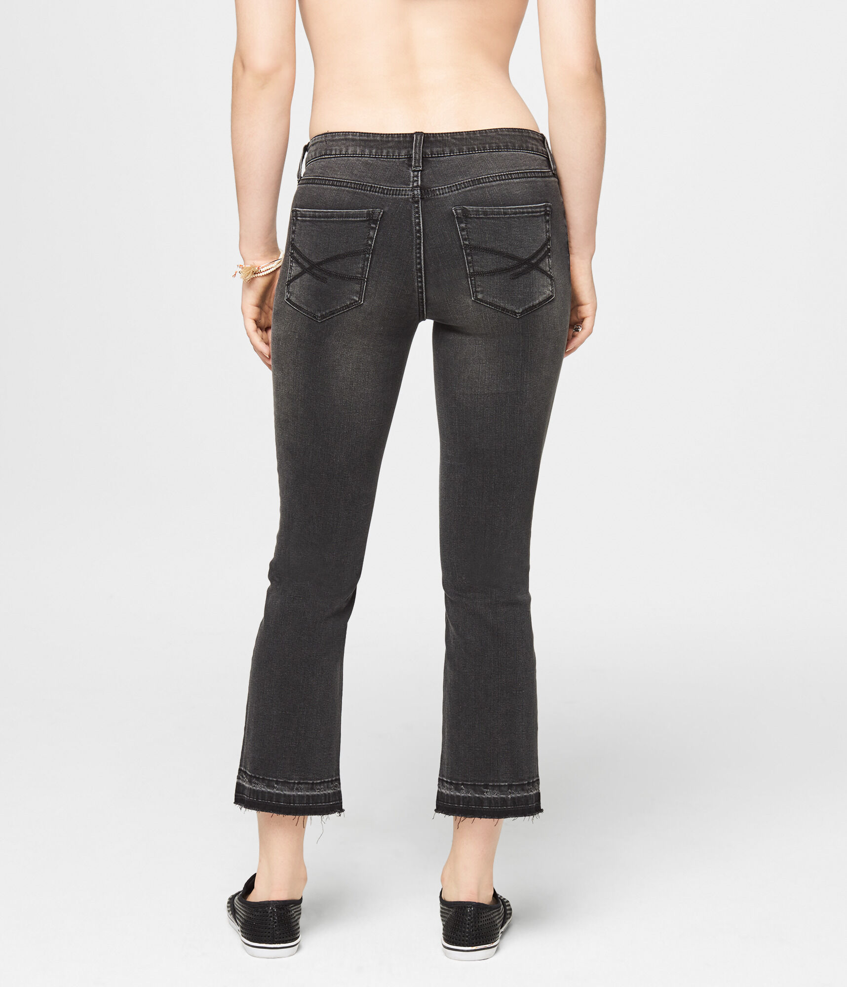 Seriously Stretchy Mid-Rise Crop Skinny Kick Flare Jean