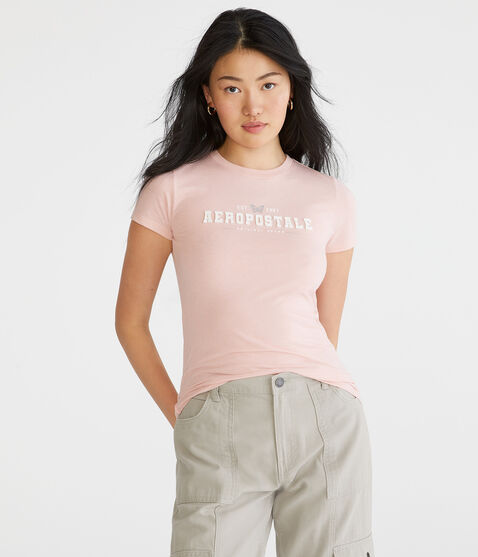 Aeropostale Butterfly Appliqué Graphic Tee