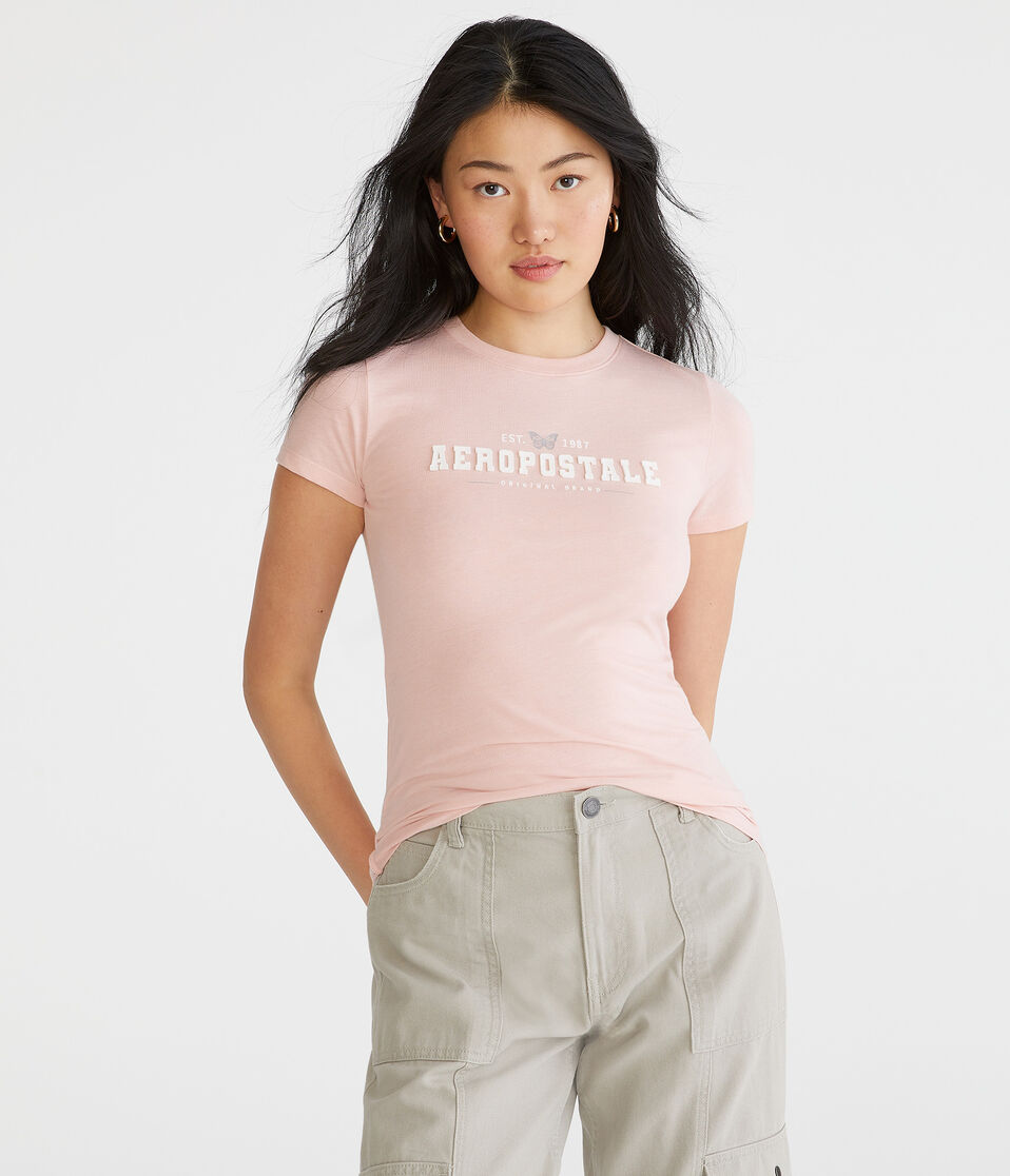 Aeropostale Butterfly Appliqué Graphic Tee
