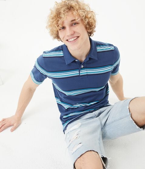 Striped Jersey Polo