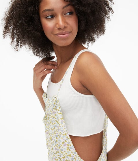 Floral Linen Shortalls