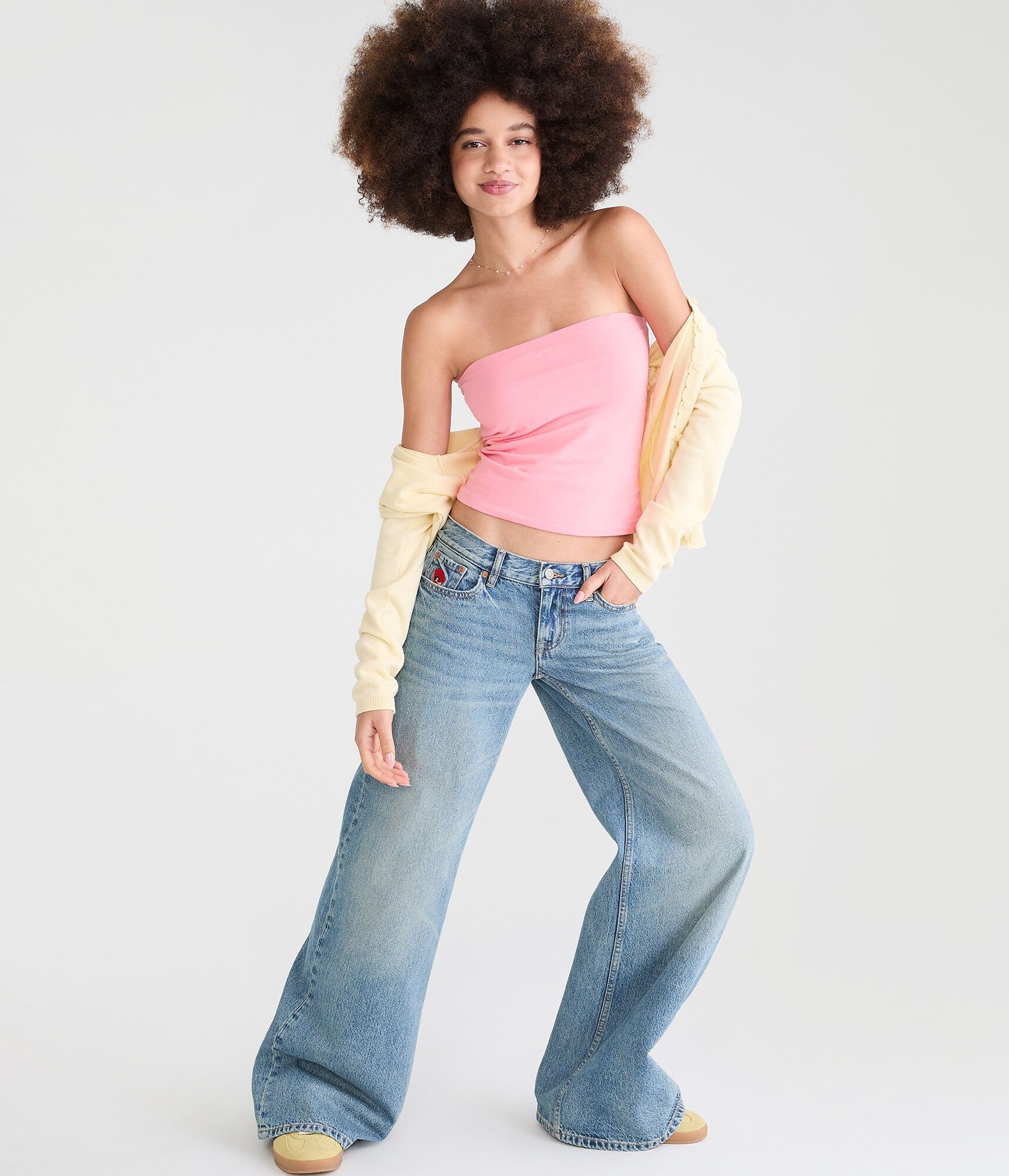 Super Low-Rise Ultra Wide Leg Poppy Jean