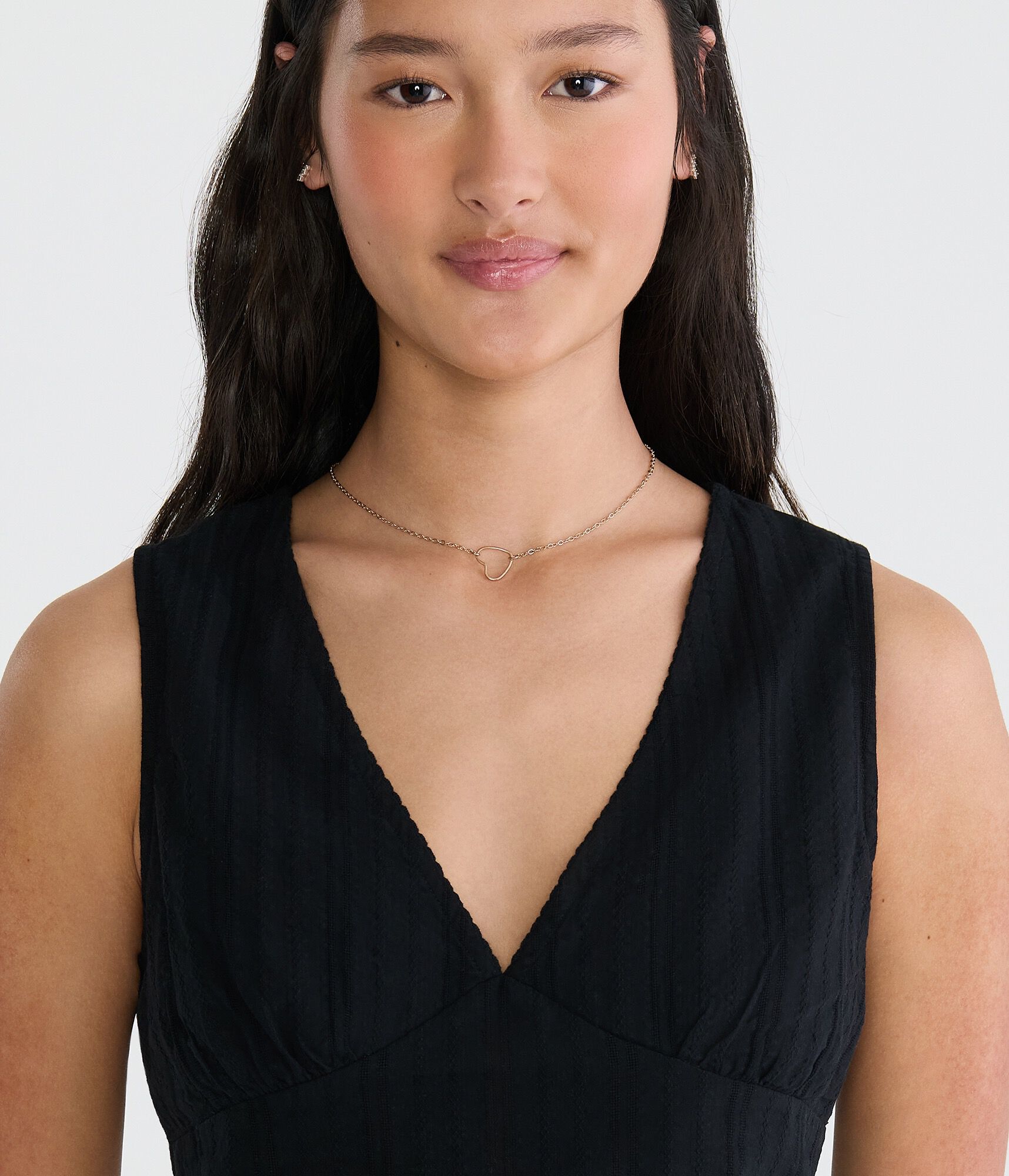 Textured Stripe Tie-Back V-Neck Tank Top