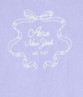 Aero New York Ribbon Flocked Graphic Tee