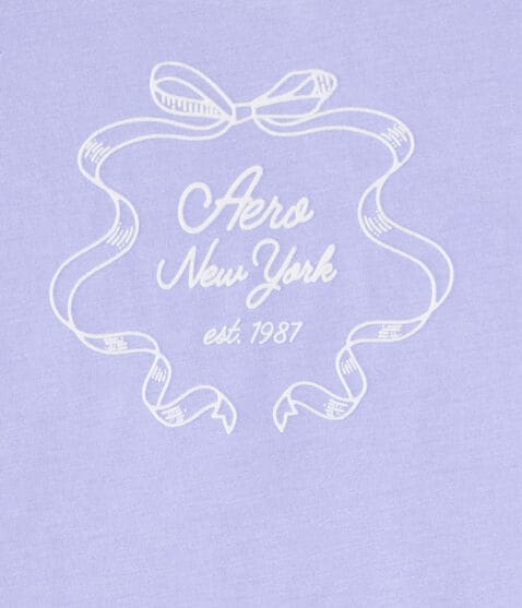 Aero New York Ribbon Flocked Graphic Tee Aero New York Ribbon Flocked Graphic Tee