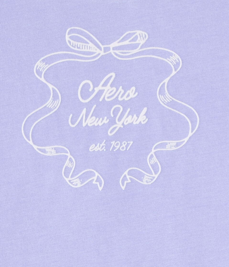 Aero New York Ribbon Flocked Graphic Tee