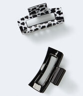 Open Rectangle Claw Hair Clip 2-Pack