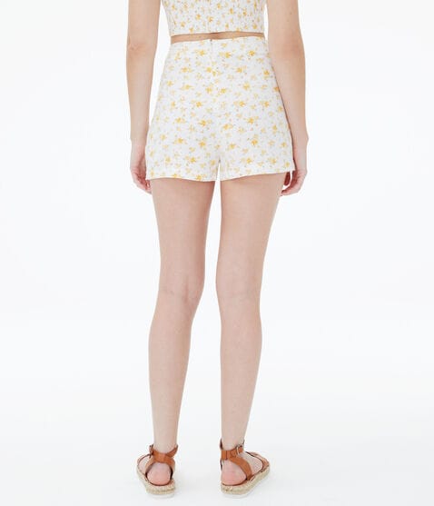 Floral High-Waisted Button-Front Skort Floral High-Waisted Button-Front Skort