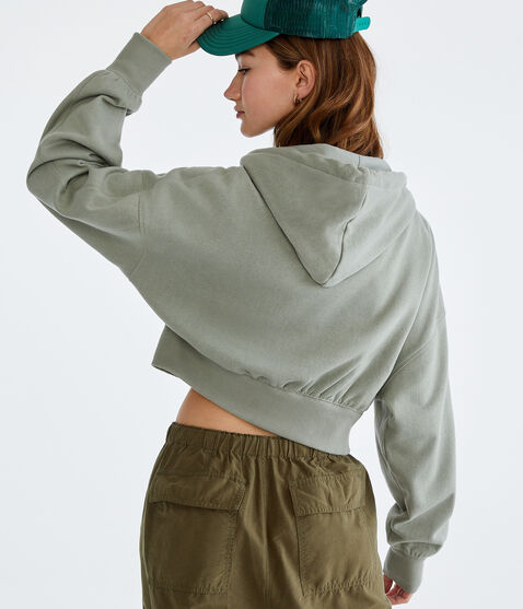 Oversized Cropped Full-Zip Hoodie Oversized Cropped Full-Zip Hoodie