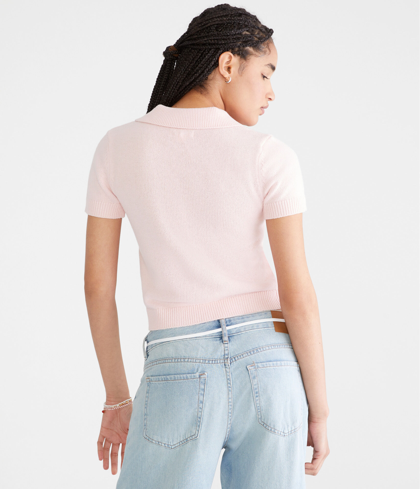 Bow 87 Cropped Graphic Sweater Polo
