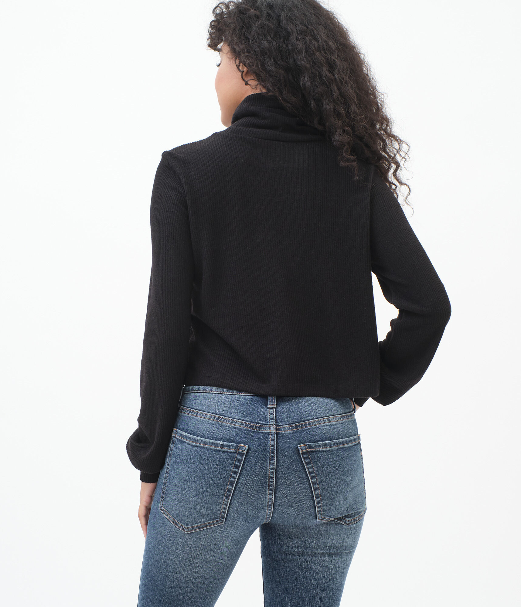 Long Sleeve Marled Turtleneck Top