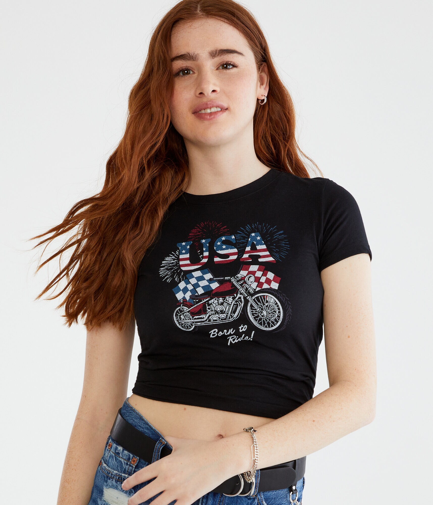 Born To Ride Motorcycle Graphic Tee