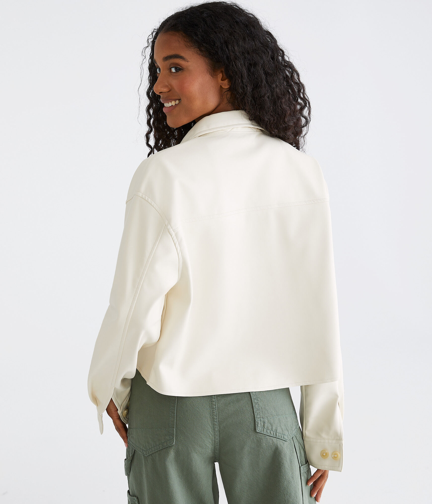 Faux Leather Shacket