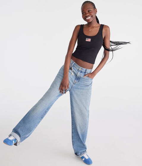 Seriously Soft American Flag Cropped Scoop-Neck Tank Seriously Soft American Flag Cropped Scoop-Neck Tank