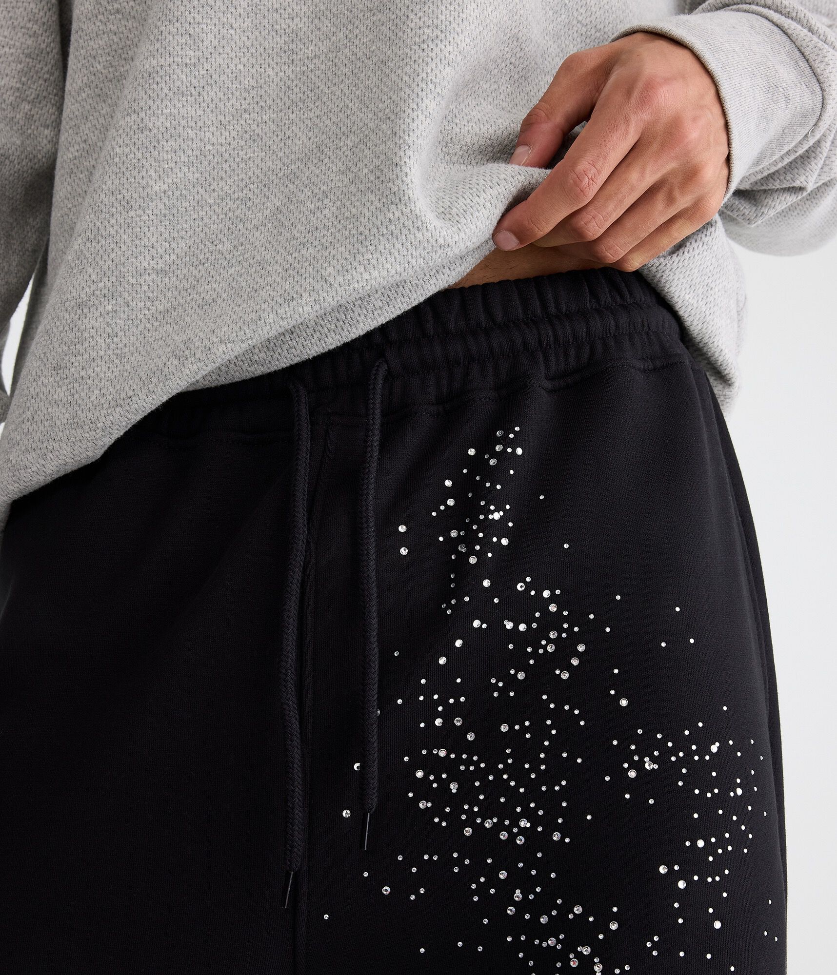 Cloud Soft Rhinestone Baggy Sweatpants