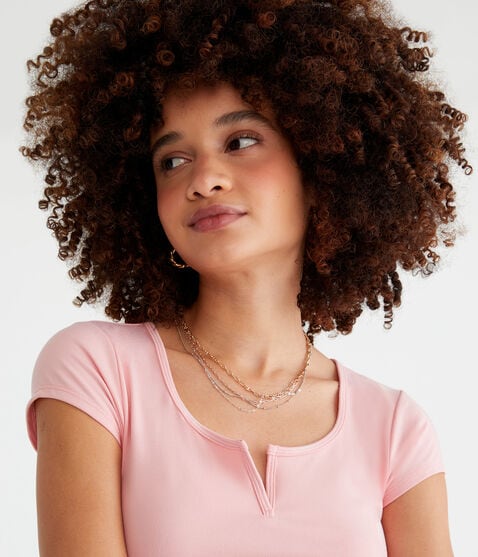 Buttery Soft Notch-Neck Tee Buttery Soft Notch-Neck Tee