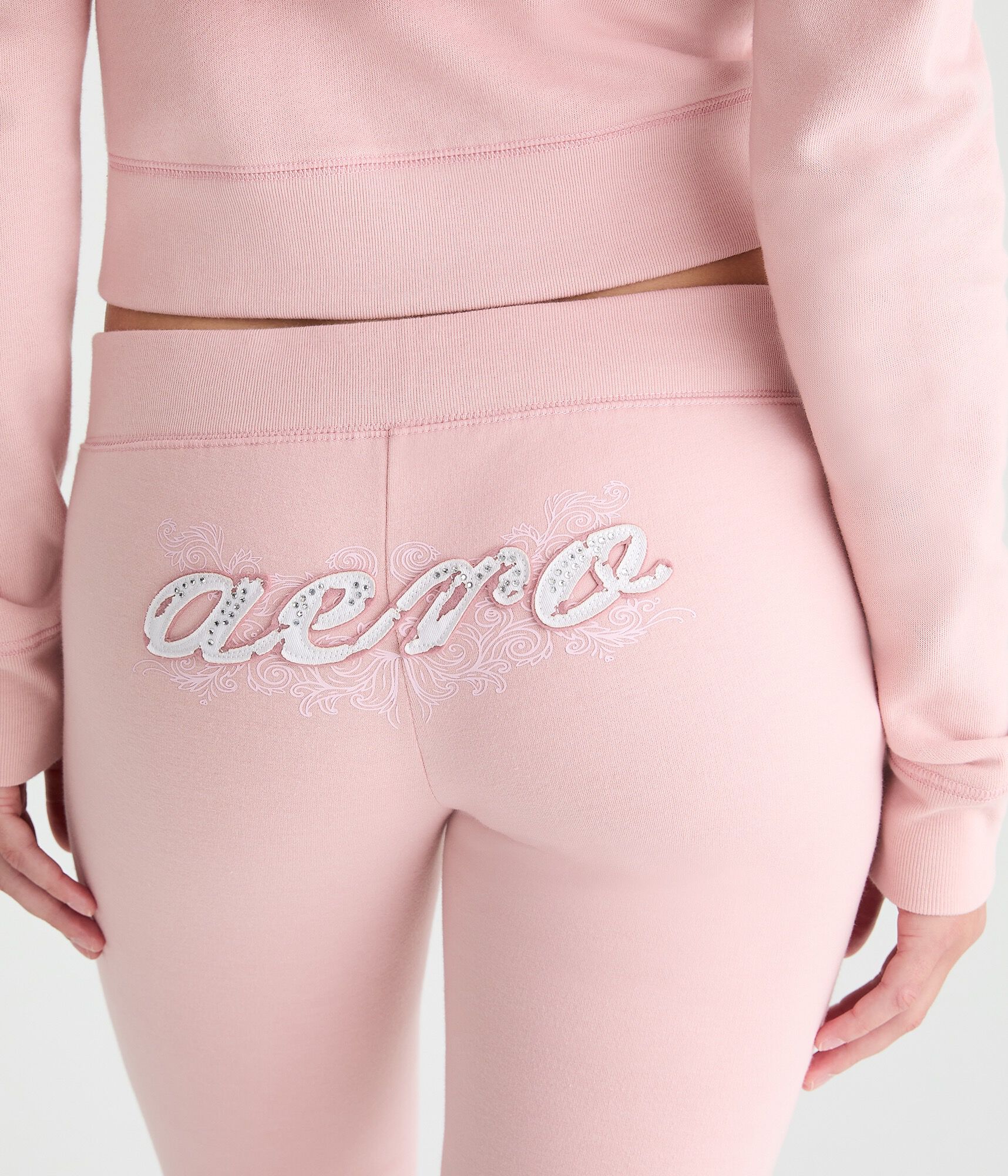 Aero Rhinestone Fit &amp; Flare Sweatpants