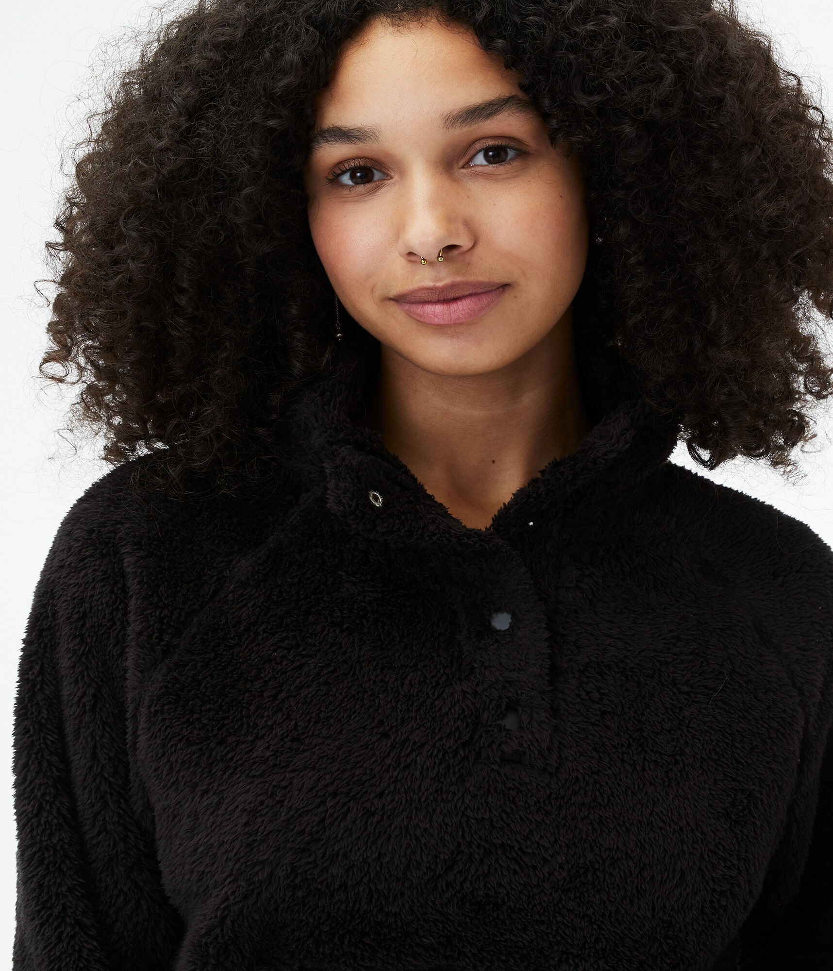 Cozy Mock-Neck Sherpa Fleece Pullover