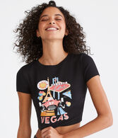 Las Vegas F1 Racing Cropped Graphic Tee