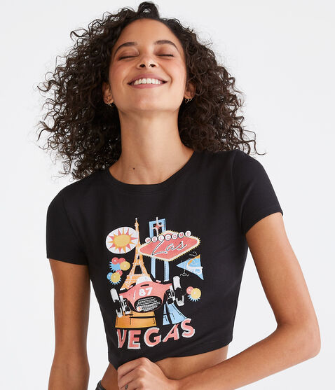 Las Vegas F1 Racing Cropped Graphic Tee