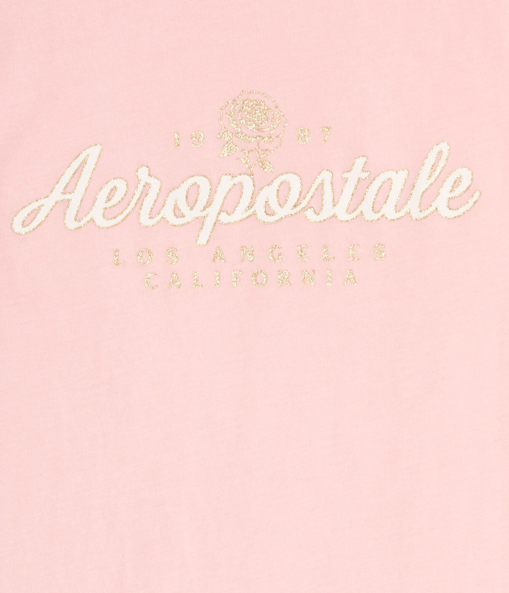 Aeropostale Script Rose Glitter Graphic Tee