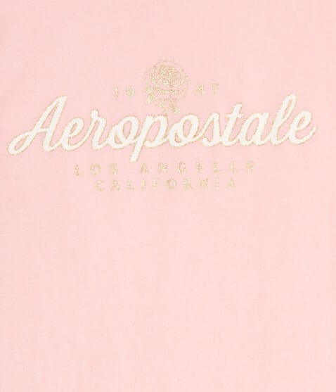 Aeropostale Script Rose Glitter Graphic Tee Aeropostale Script Rose Glitter Graphic Tee