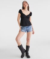 Vintage Low-Rise Denim Shorty Shorts