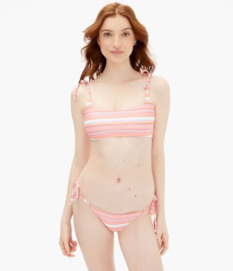 Striped Tie-Shoulder Bikini Top Striped Tie-Shoulder Bikini Top