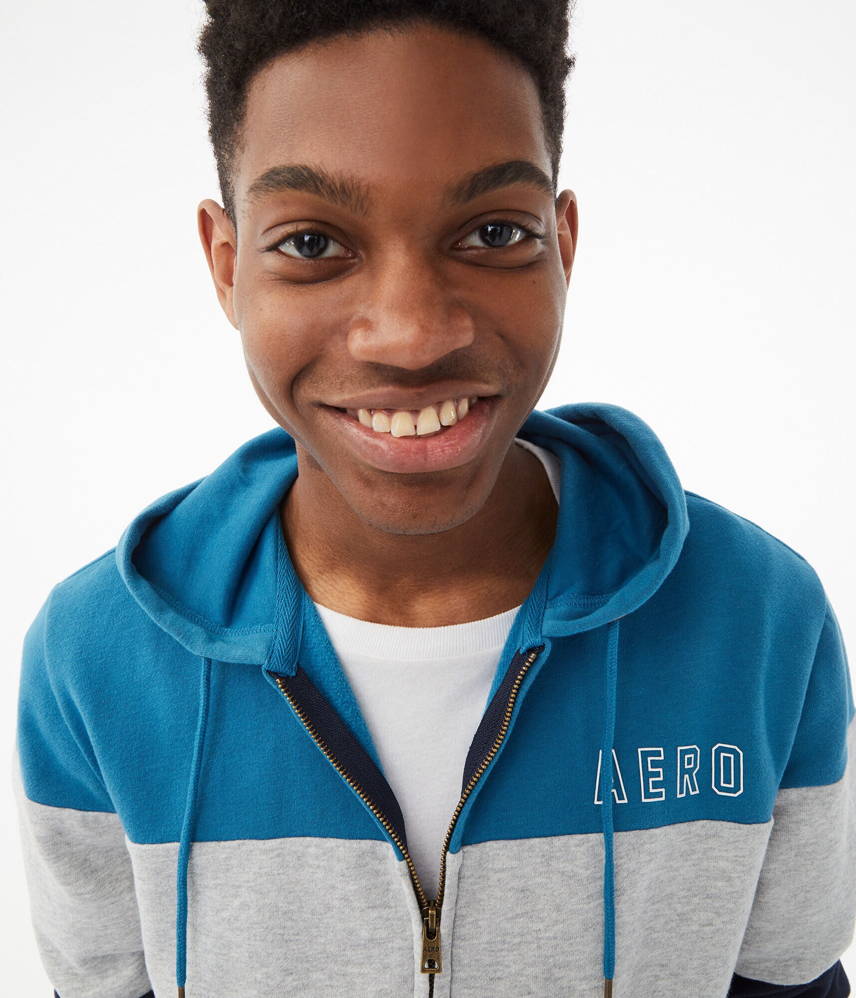 Aero Logo Colorblocked Full-Zip Hoodie