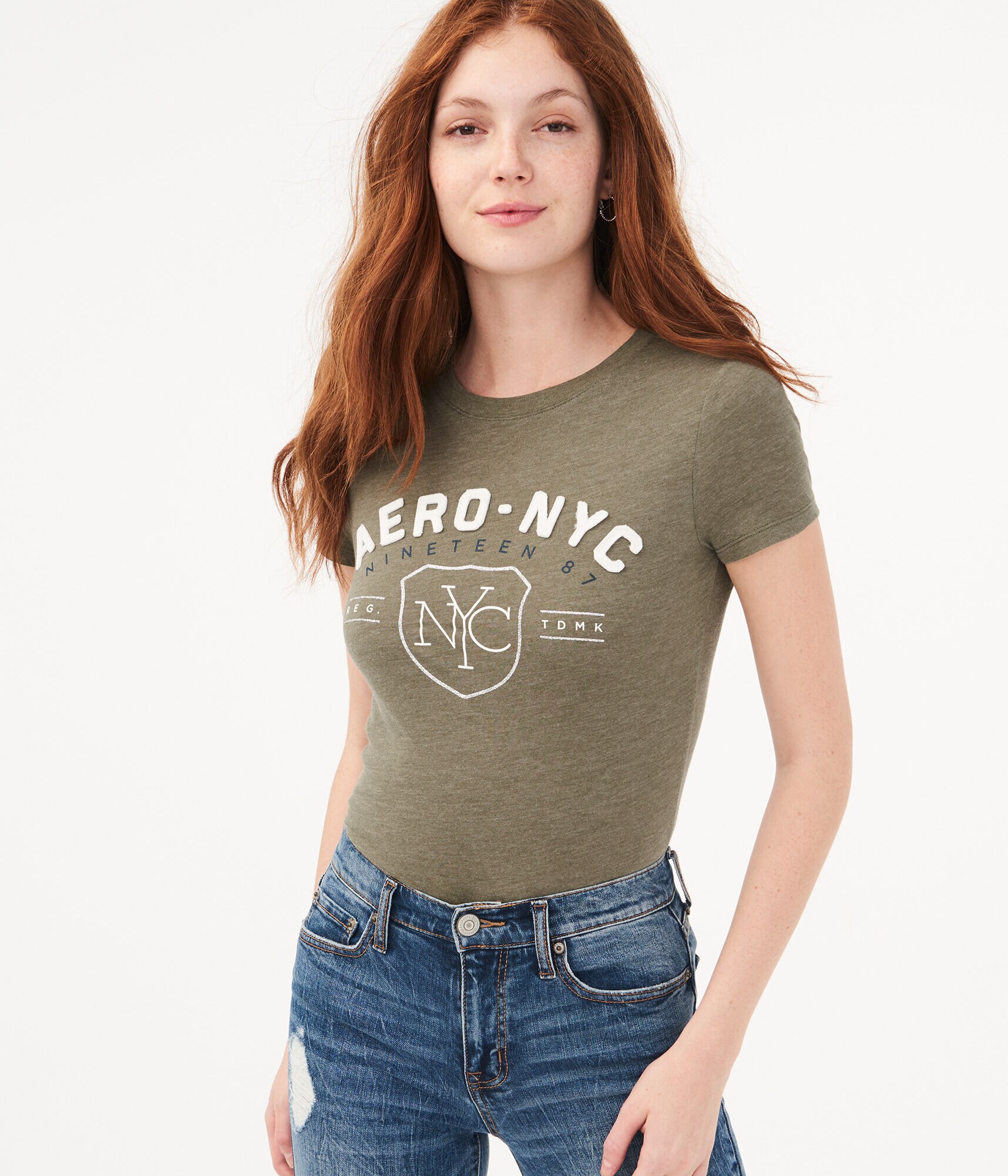 Aero NYC Glitter Graphic Tee