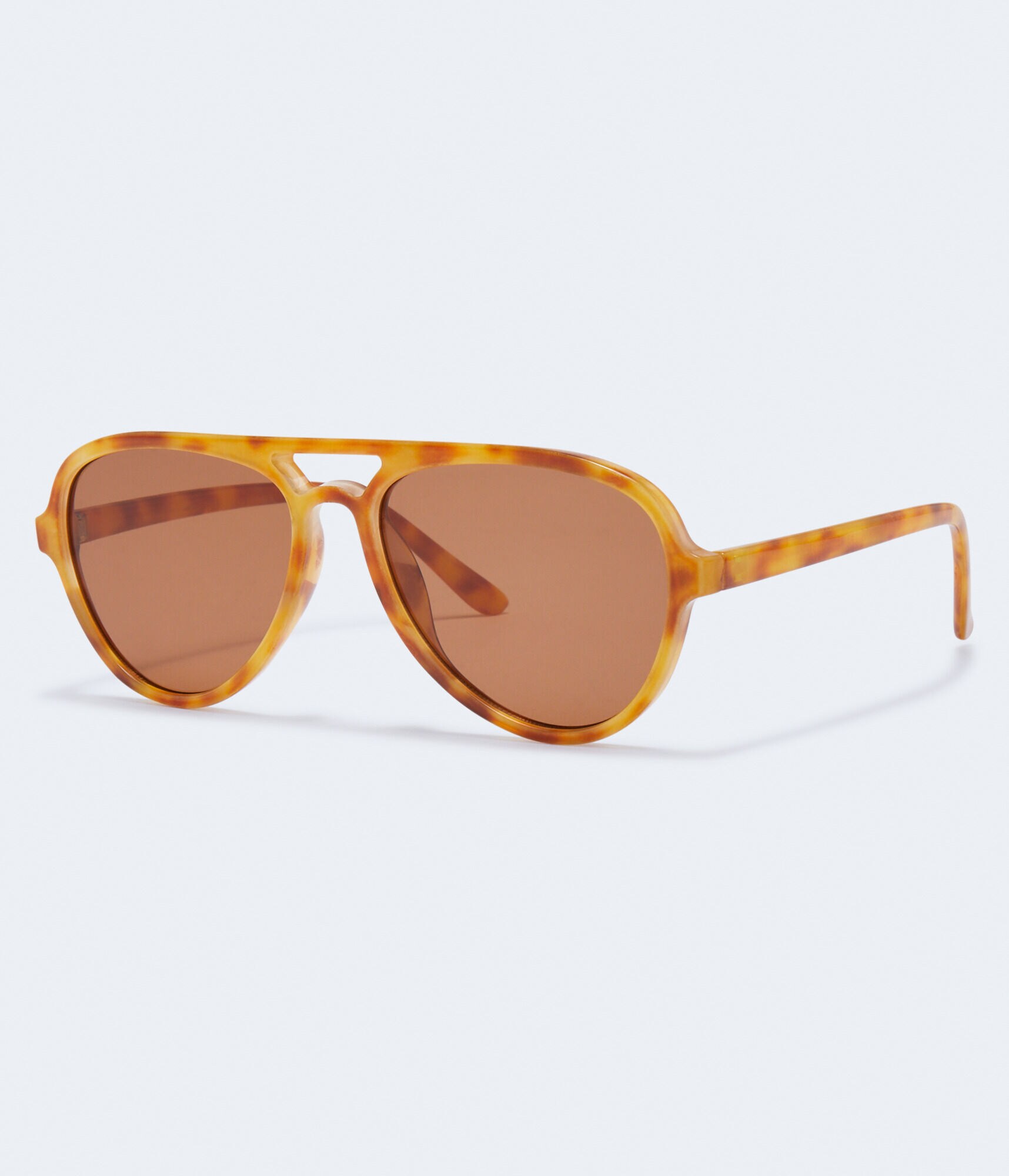 Tortoiseshell Plastic Aviator Sunglasses