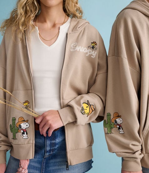 Peanuts® | Aéropostale Western Snoopy & Woodstock Full-Zip Hoodie Peanuts® | Aéropostale Western Snoopy & Woodstock Full-Zip Hoodie