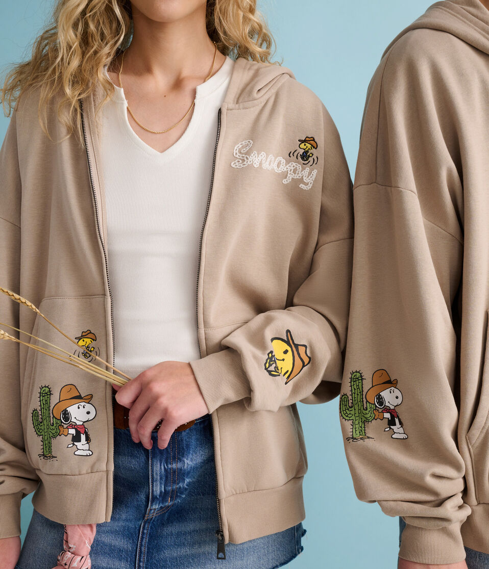 Peanuts® | Aéropostale Western Snoopy & Woodstock Full-Zip Hoodie