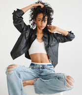 Faux Leather Shacket