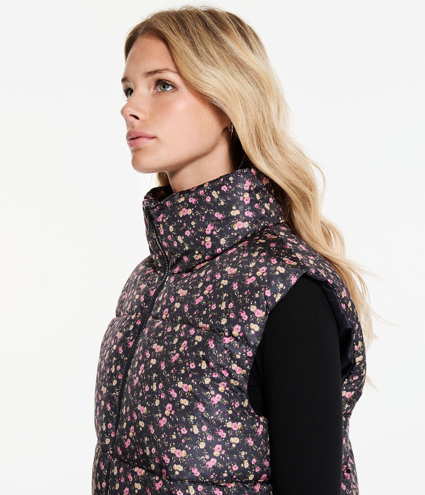 Floral Quilted Puffer Vest
