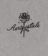 Aeropostale Rose Flocked Graphic Tee