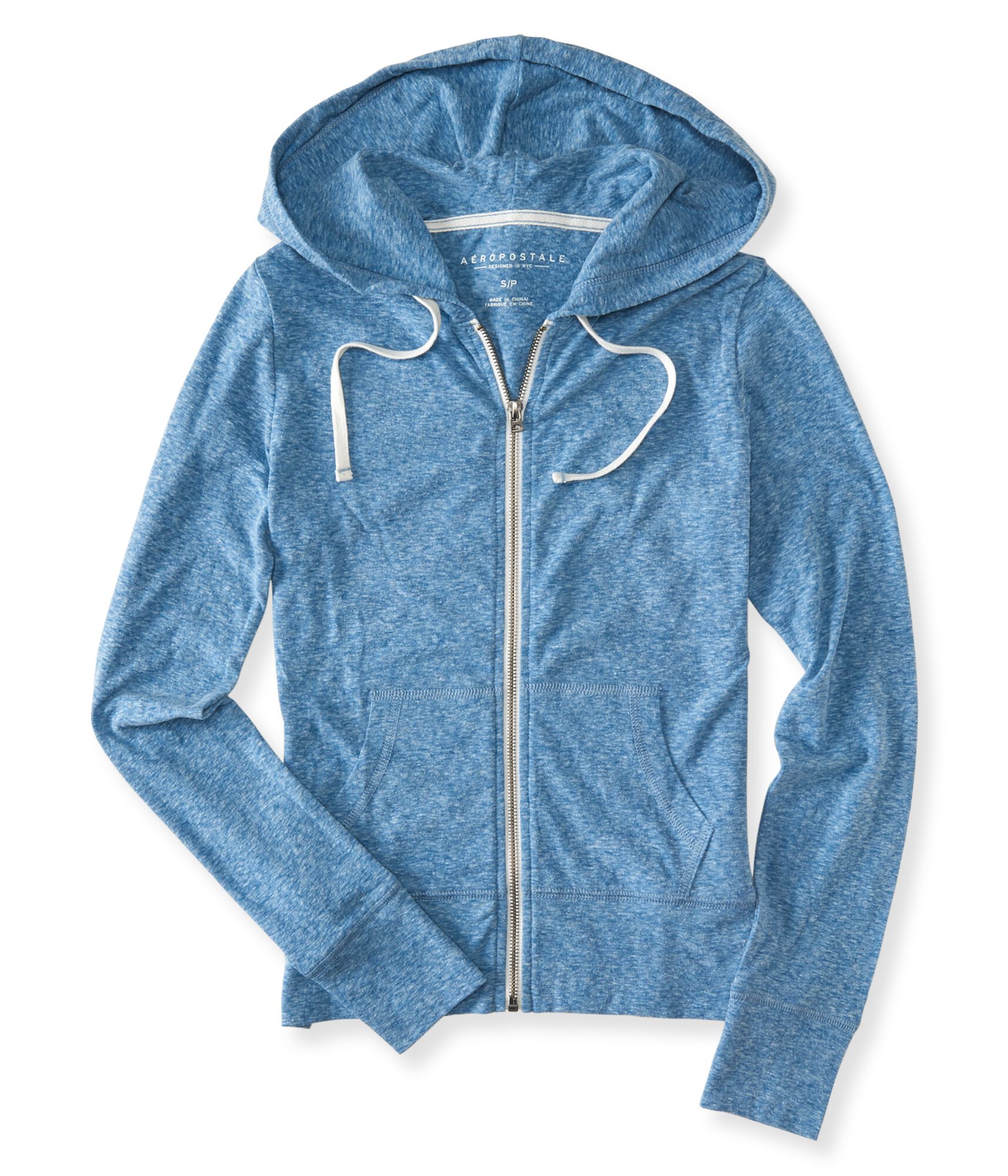 Solid Lightweight Full-Zip Hoodie