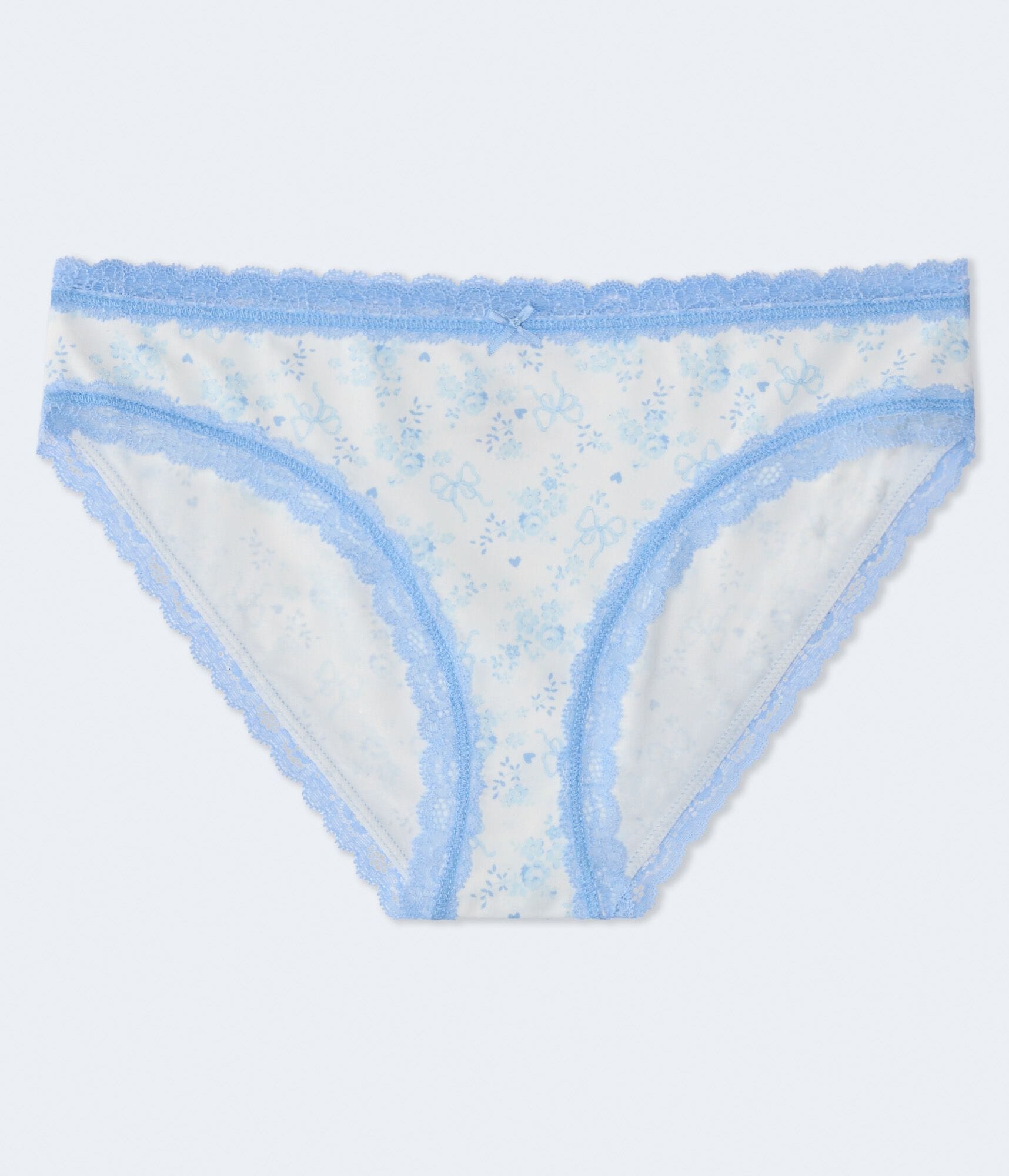 Floral Hearts &amp; Bows Lace-Trim Hipster