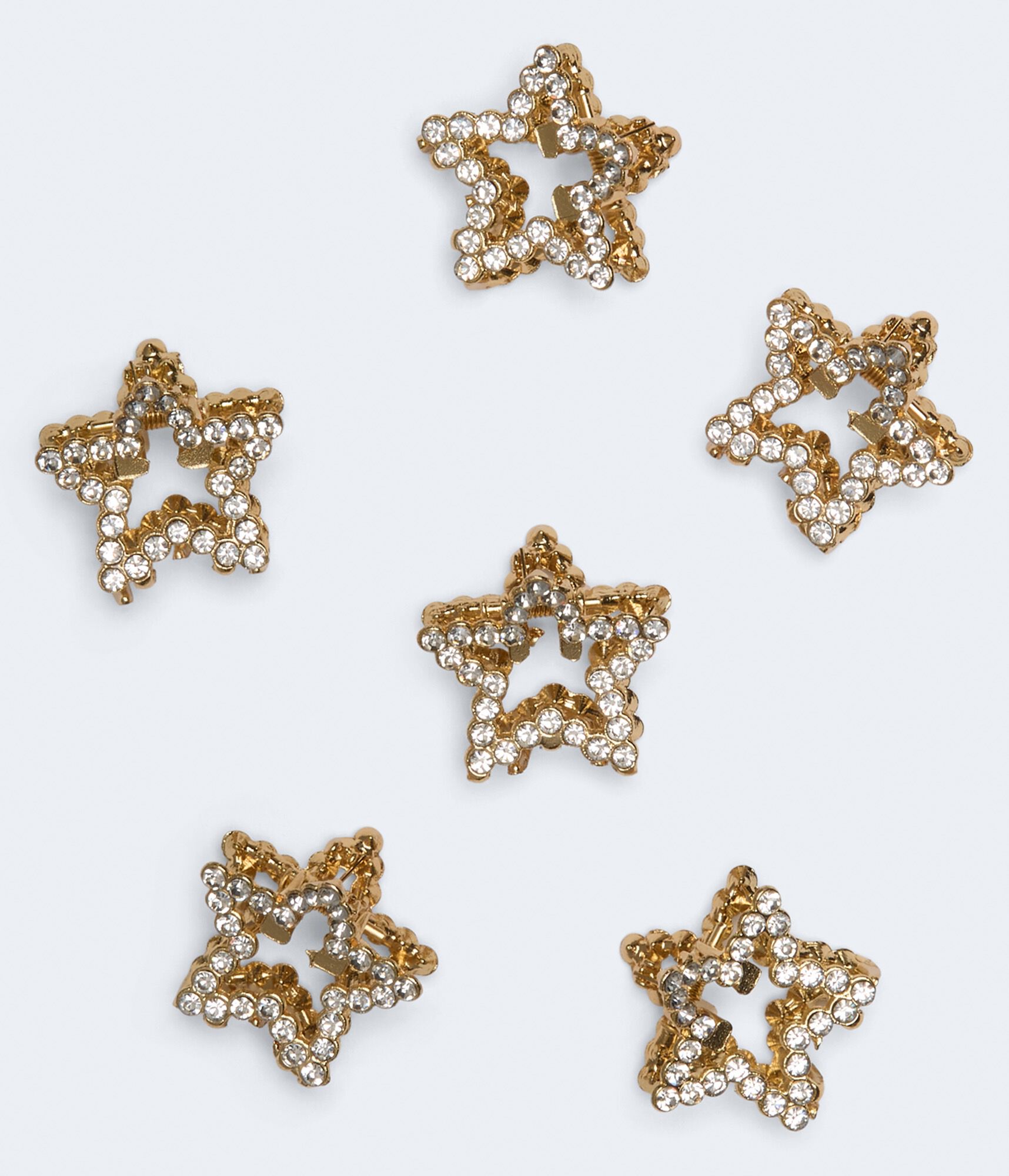 Small Rhinestone Star Claw Hair Clip 6-Pack