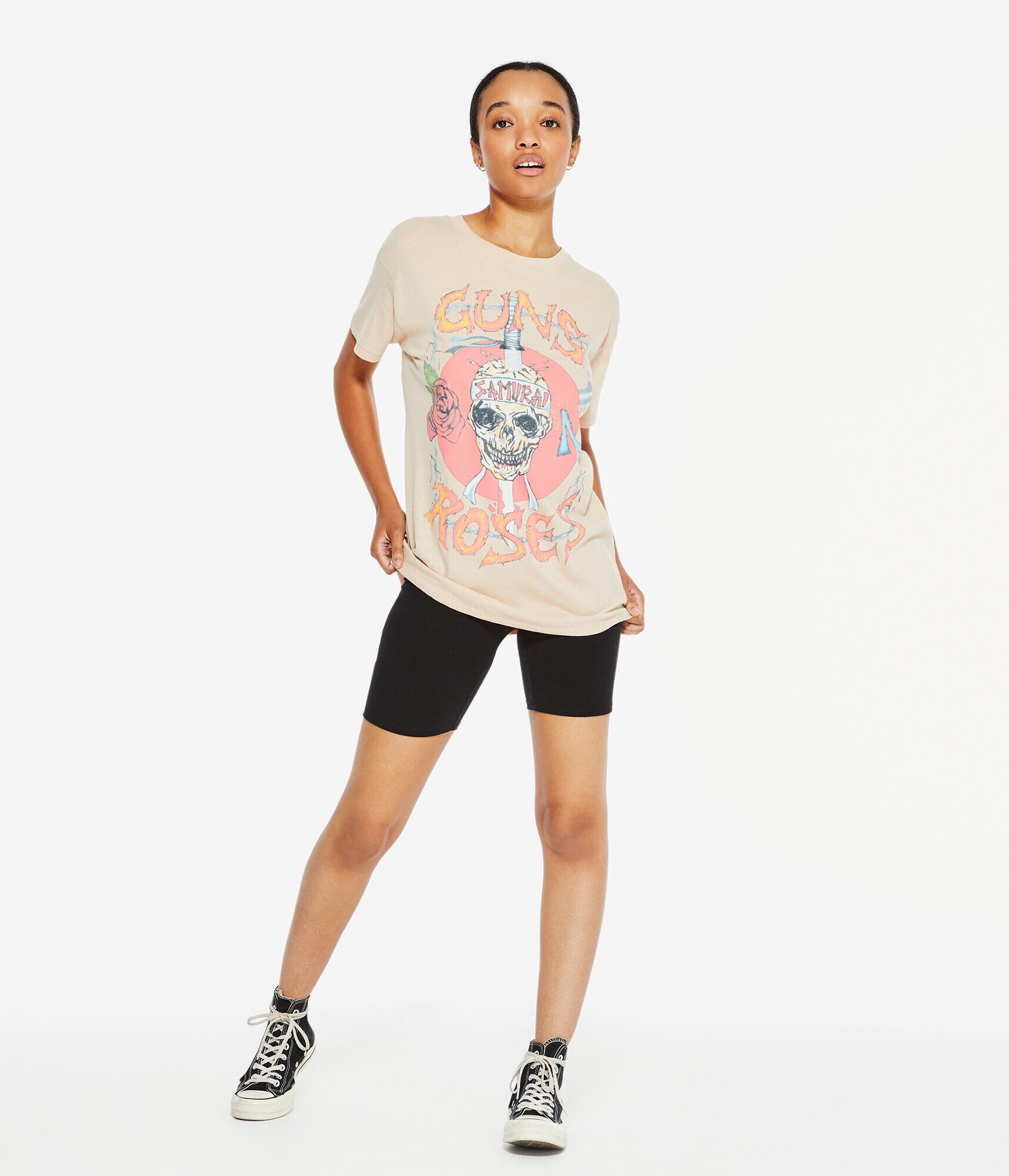 Guns N' Roses Samurai Skull Oversized Graphic Tee