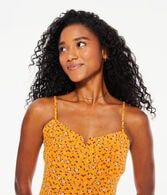 Floral Notch-Neck V-Wire Bustier Dress