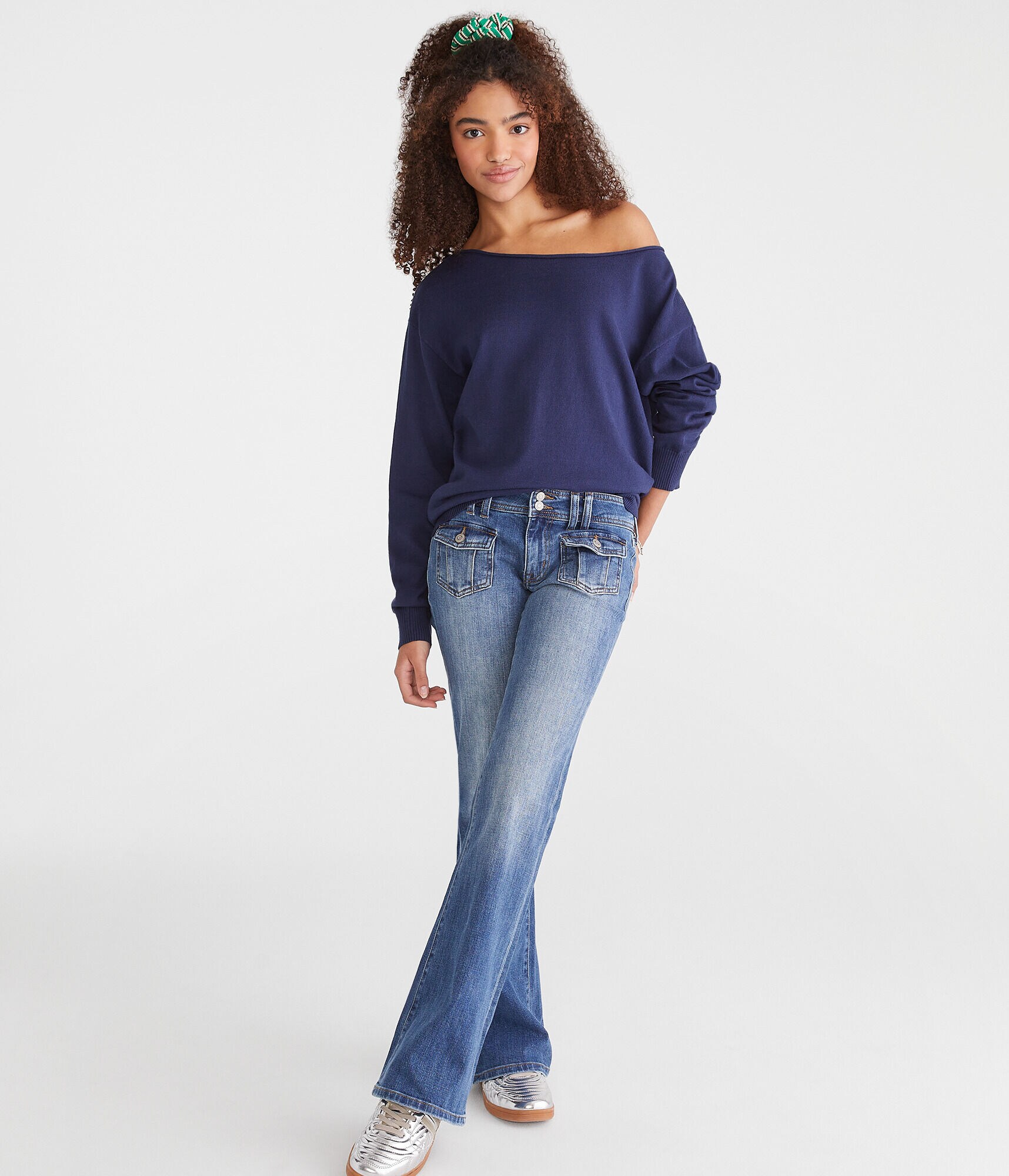 Slouchy Slash-Neck Sweater
