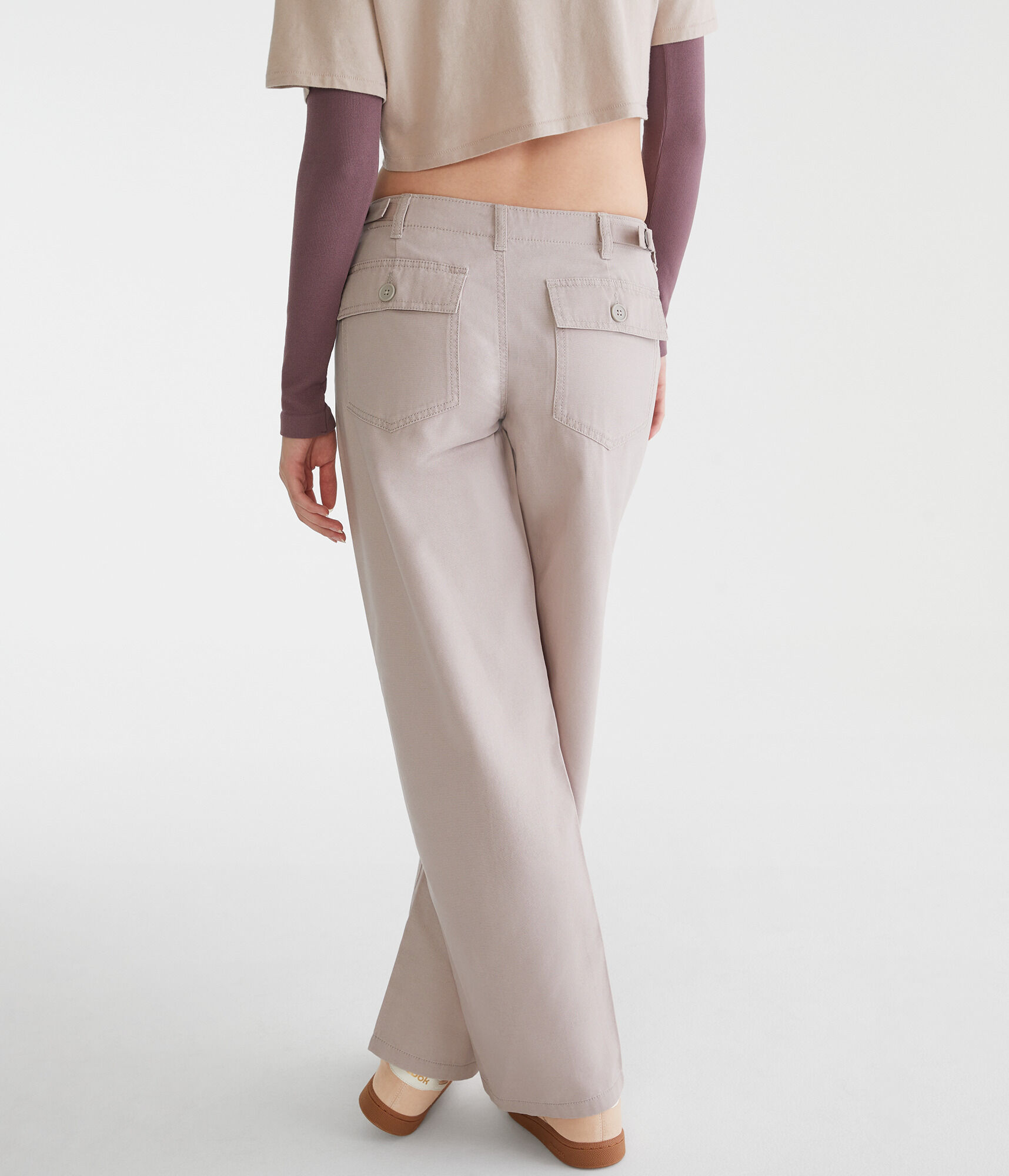 Low-Rise Straight Leg Pants