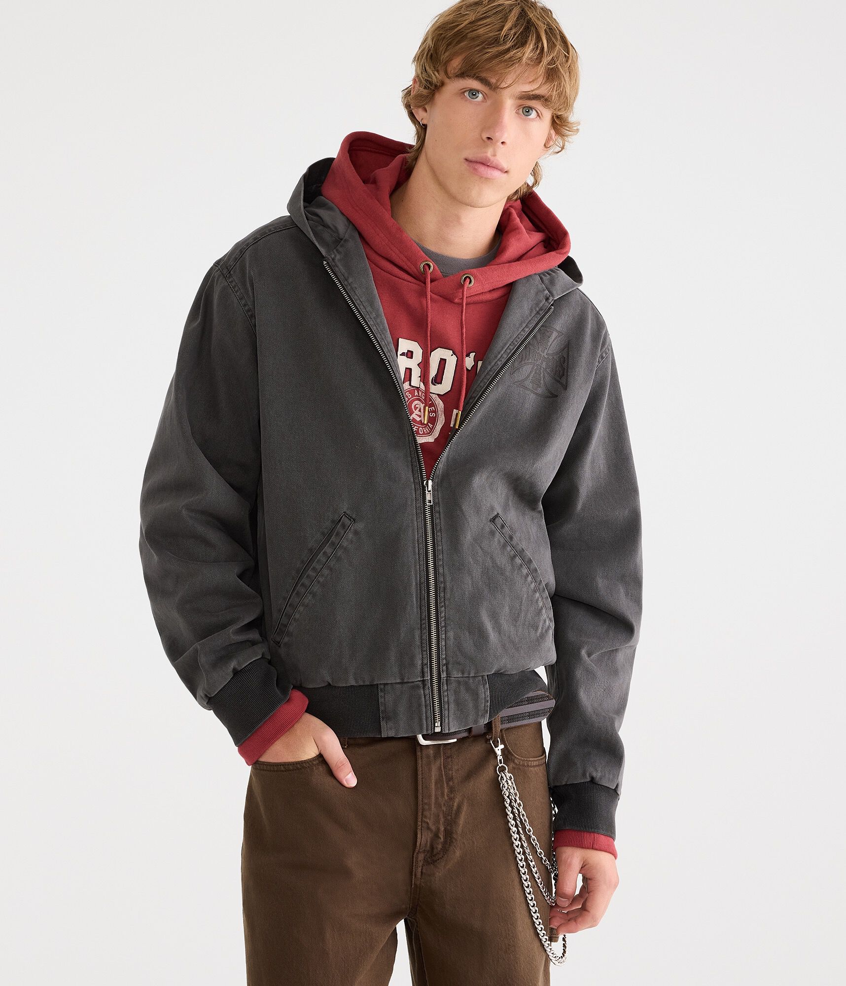 West Coast Choppers Hooded Full-Zip Denim Jacket