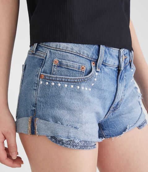 Vintage Low-Rise Denim Shorty Shorts