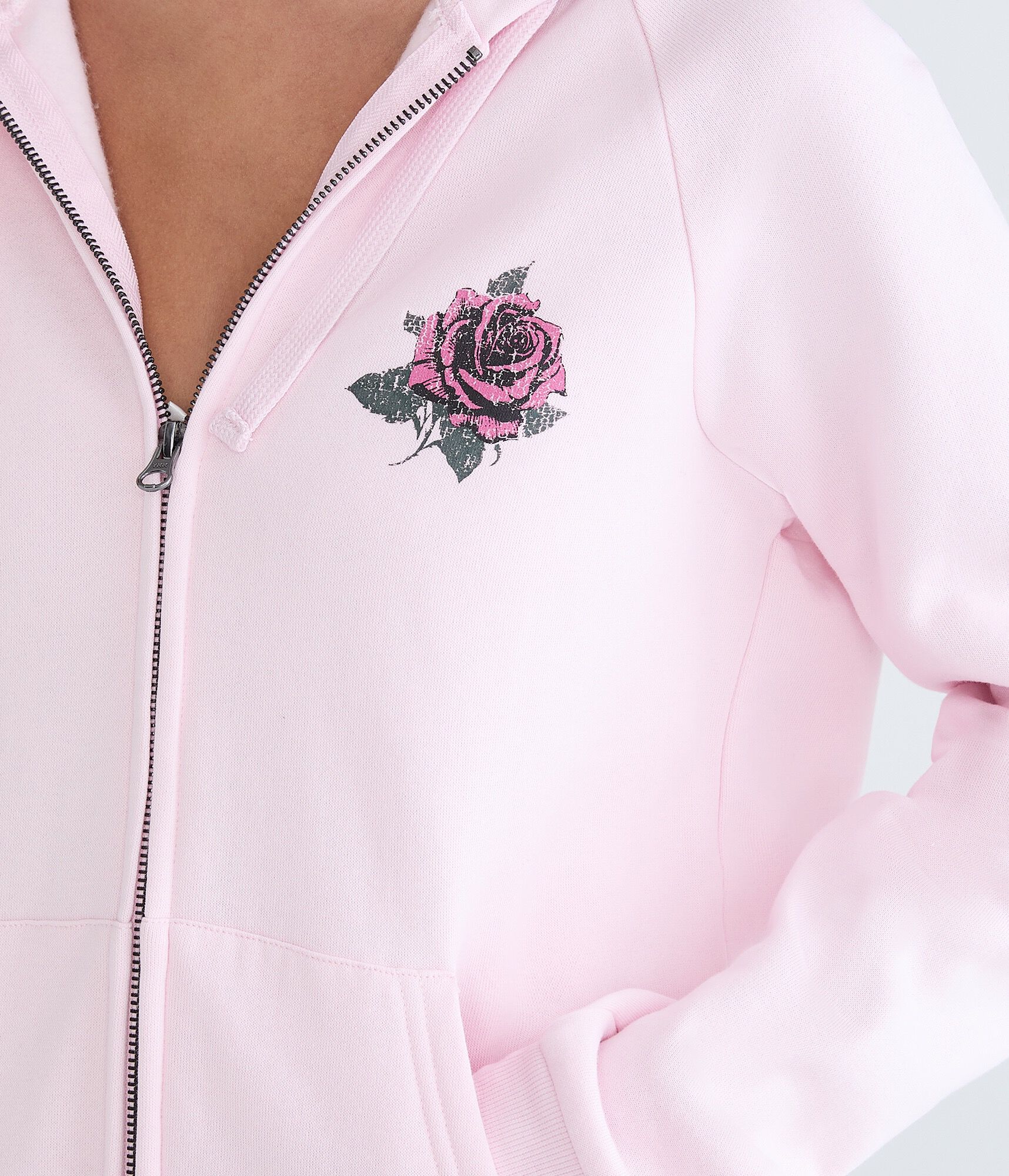 Cloud Soft Rose Locket Full-Zip Hoodie