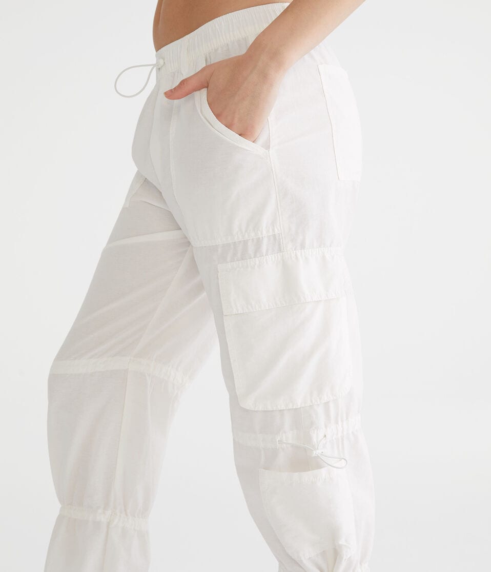 Mid-Rise Cargo Parachute Pants