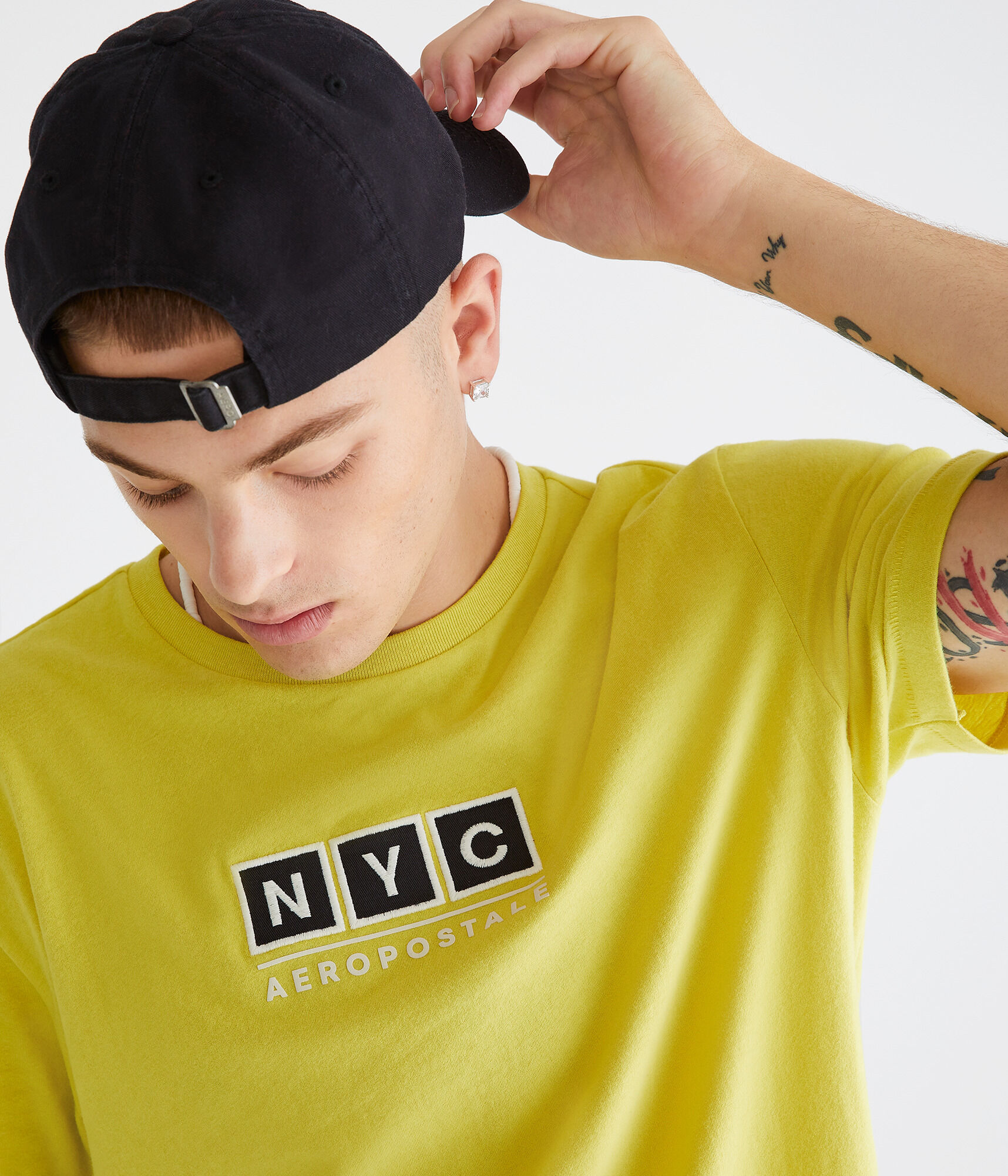 Aeropostale NYC Box Logo Appliqu&eacute; Graphic Tee