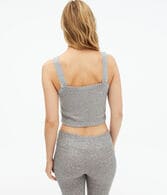 Brushed Lace-Trim Cropped Sleep Tank