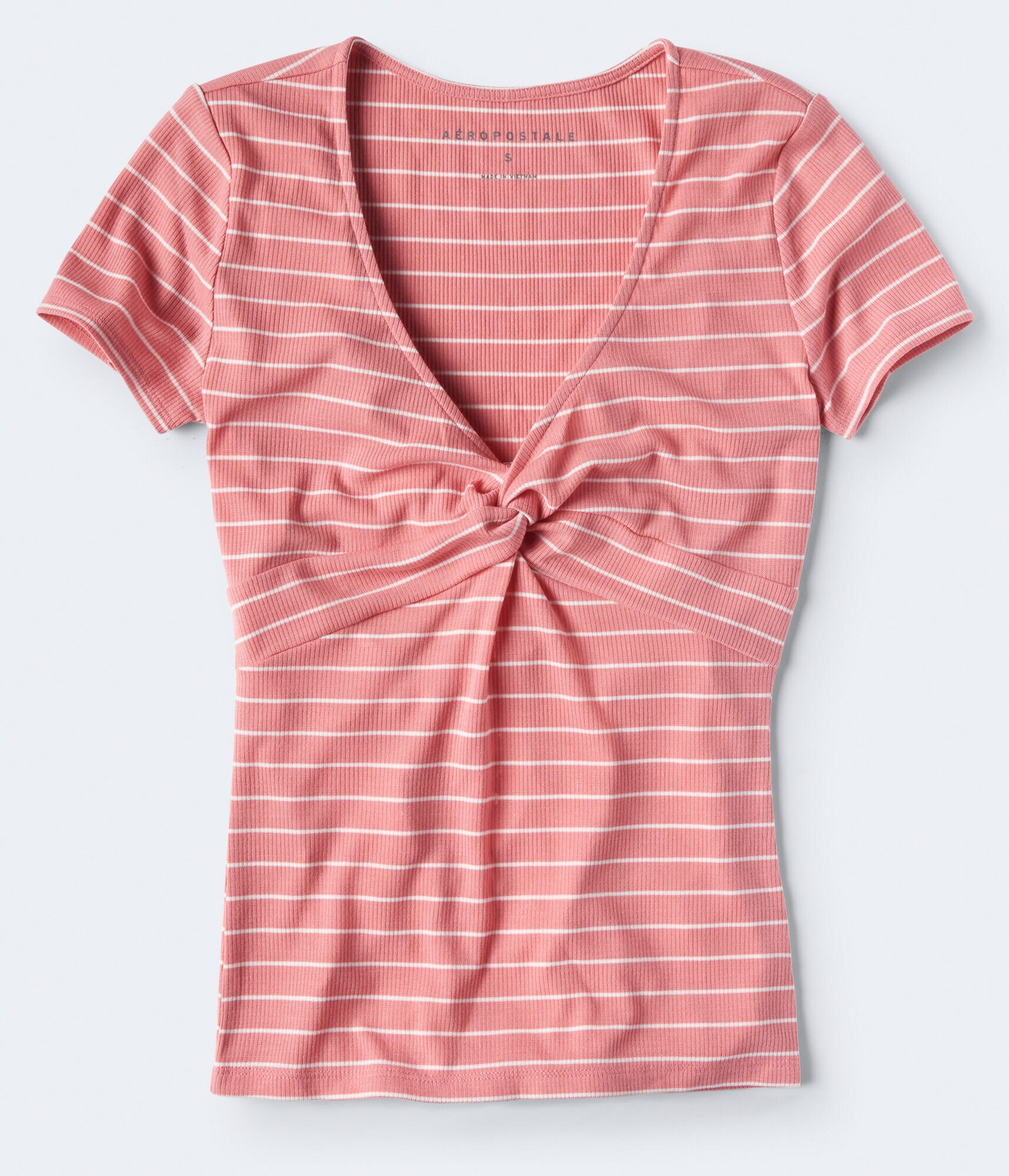 Twist-Front Striped Top